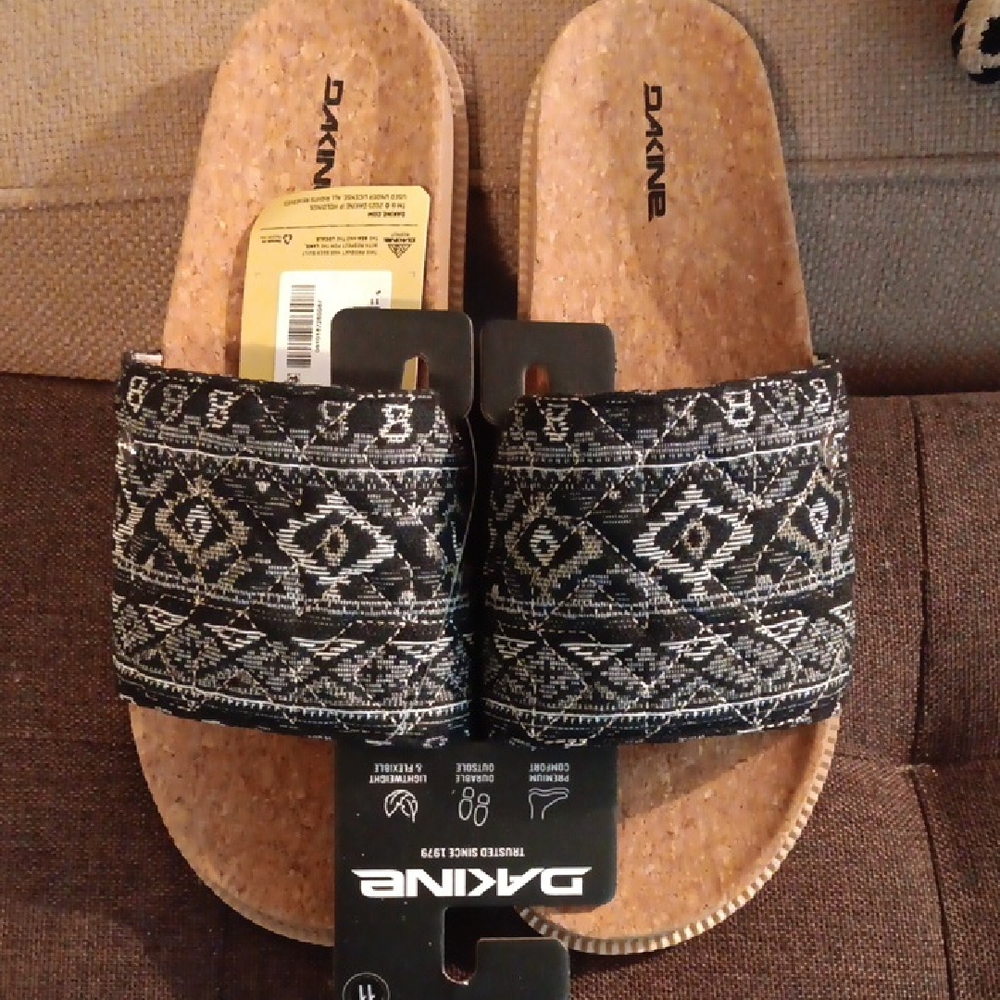 Dakine Black and White Slide Sandals